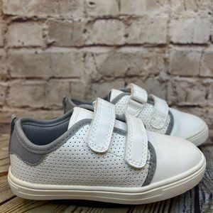 Carter's Kids White Double Hook and Loop Low Top Casual Dress Sneakers Size 10
